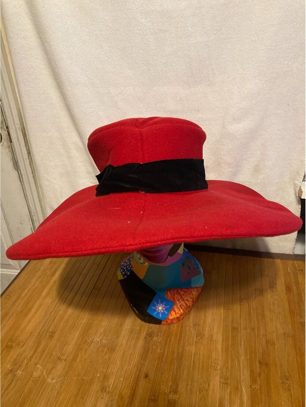 Disney Direct Darkwing Duck Red Wide Brim Fedora Felt Costume Hat One Size OS